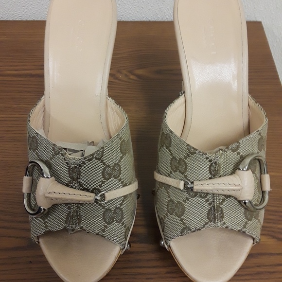 Gucci Horsebit Wood Wooden Platform Clogs - Picture 1 of 5